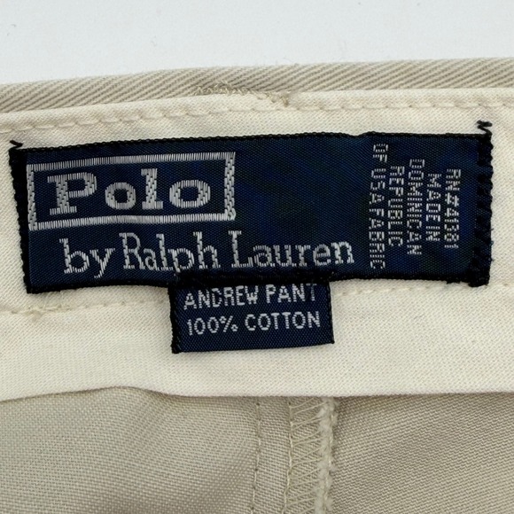 Polo Ralph Lauren Andrew Pant Mens 38x34 Tan Khaki Double Pleated Chino Trousers - Picture 2 of 10